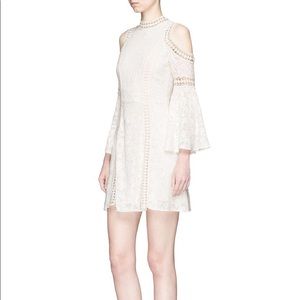 NWT Alice+Olivia Cream Cold Shoulder Lace Dress